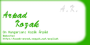 arpad kozak business card