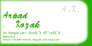 arpad kozak business card